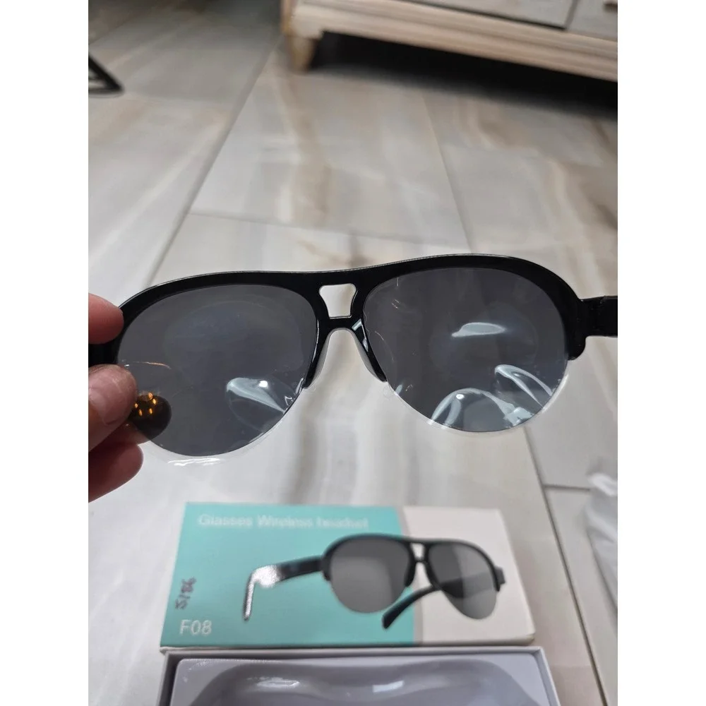 F08 Smart Wireless Audio Sunglasses Bluetooth‎ V5.4 IPX4 Waterproof Aviator A6